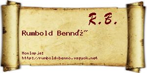 Rumbold Bennó névjegykártya